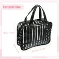thumbnail image 2 of Unique Bargains Clear Toiletry Bag Transparent Makeup Bag Travel Zipper Cosmetic Organizer for Women 10.43"x3.15" Black, 2 of 7