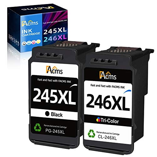 FAcms Remanufactured 245XL 246XL Combo Pack Ink Cartridge Replacement for Canon Pg-245Xl Cl-246Xl PG-243 CL-244 to use with Pixma MX492 MX490 MG2522 MG2520 MG2420 MG2920 MG2922 MG3022 MG3029 2-Pack 