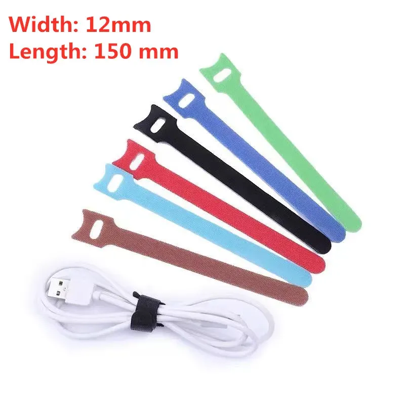 40 pieces of 12 * 150 mm Velcro, self-adhesive binding tape, data cable / network cable / earphone wire winder, binding tape