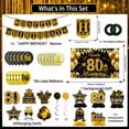 thumbnail image 2 of Mxdfafa 39pcs 80th Birthday Decorations Kit Black Gold Glitter Party Supplies with Banner,Balloons,Backdrop,Honeycomb Centerpieces,Hanging Swirls for Men Women 80th Bday Anniversary Celebration, 2 of 7