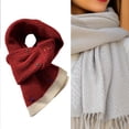 thumbnail image 1 of Bufanda de punto para mujer, chal suave y moderno para ir de compras y hacer deportes al aire libre Rojo, 1 of 9