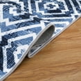 thumbnail image 3 of 4'x6' Area Rug, Washable Indoor Throw Carpet, Non-Slip Floor Cover Vintage Area Rug, Boho Distressed Area Rug, Floral Area Rug for Living Room Bedroom Kitchen Home Office, Blue, 3 of 8