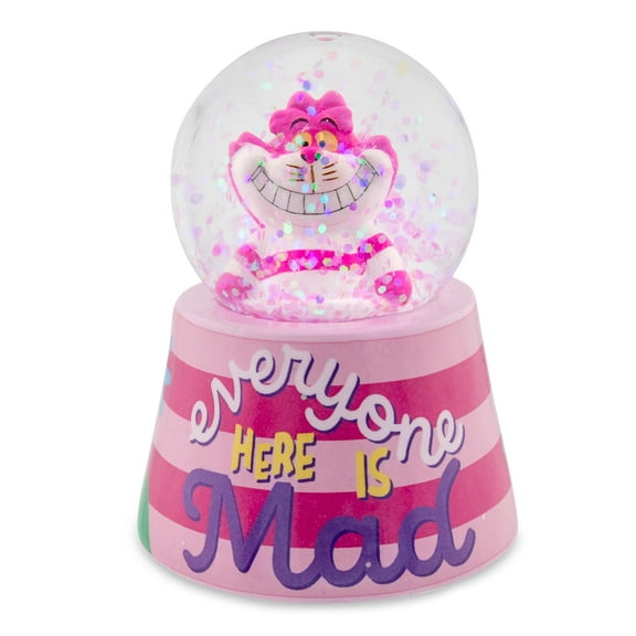 Disney Alice in Wonderland Cheshire Cat "Everyone is Mad Here" Light-up Snow Globe