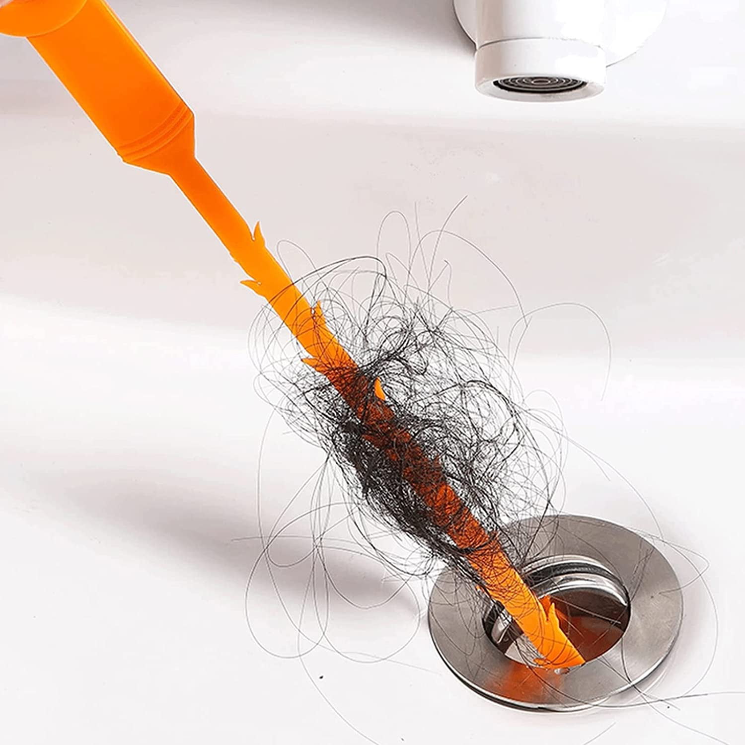 20PCS Bathtub Drain Chain Hair Clog Remover floor sink drain cleaner Shower  Blockage Wig Cleaner Catcher