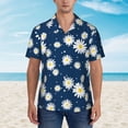 thumbnail image 2 of Fotbe Daisies Flowers Hawaiian Shirt for Men Unisex Summer Beach Casual Short Sleeve Cotton Linen Button Down Shirts-XX-Large, 2 of 5