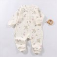 thumbnail image 2 of sdbrld Sleepers for Baby Boy Newborn Pajamas Long Sleeve Romper Jumpsuit Infant Clothes Boys 3-24Months Bodysuit Fall Winter Beige Sizes 12-18 Months, 2 of 7