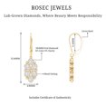 thumbnail image 4 of Rosec Jewels - Lab Grown Diamond Cluster Drop Earrings Lever Back - EF-VS Quality Diamond Earrings for Anniversary, 10K Yellow Gold, 4 of 6