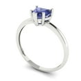 thumbnail image 2 of 1.25 ctw Solitaire Anniversary Ring for Women | Heart Cut Simulated Tanzanite | Hyperallergenic Solid 14K White Gold, 2 of 5