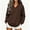 Coffee, variant on Women's Fall/Winetr Casual Sweatshirt Solid Color V Neck Long Sleeve Loose Pullover Tops with Kangaroo Pocket Fashion Versatile Clothing for Home Workouts