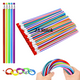 thumbnail image 1 of Paquete de 25 lápices elásticos flexibles con juego de borradores, lápices suaves que se doblan y se deforman constantemente, lápices curvos coloridos para niños para regalos de cumpleaños y fiestas, 1 of 7