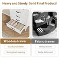 thumbnail image 4 of EastVita White Freestanding 41.3 Inch Tall Vertical Wooden Chest of Dresser with 5 Storage Drawer and Brown Top Finished for Living Room Bedroom Entryway Bedroom, 4 of 7