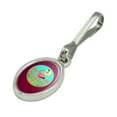 thumbnail image 2 of Flamingo Palm Trees Tropical Vacation Antiqued Oval Charm Clothes Purse Suitcase Backpack Zipper Pull Aid, 2 of 3