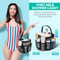thumbnail image 3 of Mesh Shower Caddy Portable for College Dorm Room Essentials, 8-Pocket Large Capacity Shower Bag for Beach, Swimming, Gym, 3 of 7