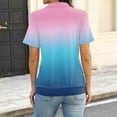 thumbnail image 4 of Lumtrix Womens Polo Shirts Short Sleeve Summer Gradient Tops Business Casual Tees Collared V Neck T Shirt Fashion Loose Fit Tee Blue S, 4 of 4