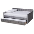 thumbnail image 3 of Bowery Hill Velvet Gray Daybed Rectangular Trundle 85" Unassembled, 3 of 11