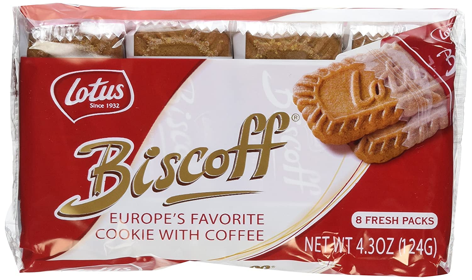 Biscoff Cookies - 4.3 Ounce (Pack of 2) (16 Individual Snack Packs)