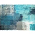 thumbnail image 5 of Teal and Grey Rectangle Tablecloth Abstract Art Painting Table Cloth for Kitchen Dining Turquoise White Tablecloths Geometric Blue Table Cover Decor for Party Patio 60 x 84 Inch, 5 of 5