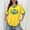 Yellow, variant on Women's Soccer Fan Jersey, V Neck Short Sleeve Supporter Top Collection, Patriotic Country Letter Print Rally Tee, Lightweight Retro Streetwear Match Day Cheering Apparel Slim Fit Blouse