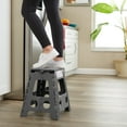 thumbnail image 7 of Casafield 16" Folding Step Stool with Handle - Gray, Collapsible Foot Stool for Adults, 7 of 7