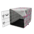 thumbnail image 3 of Vintage Rose Dog Crate Cover, Grungy Look Flower Arrangement, Easy to Use Pet Kennel Cover Small Dogs Puppies Kittens, 7 Sizes, Pale Blue Pink, by Ambesonne, 3 of 6