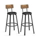 thumbnail image 2 of Taburetes de Bar, Juego de 2 Taburetes de Barra, Tapizados de PU, Altura de 75,5 cm, Reposapiés, Montaje Simple, Industrial, para Cocina, Comedor, Marrón Rústico y Negro Clásico MLBC069B81, 2 of 5