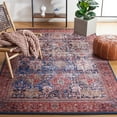 thumbnail image 2 of SAFAVIEH Tucson Bronagh Traditional Machine Washable Area Rug, 6' x 6' Square, Navy/Rust, 2 of 8