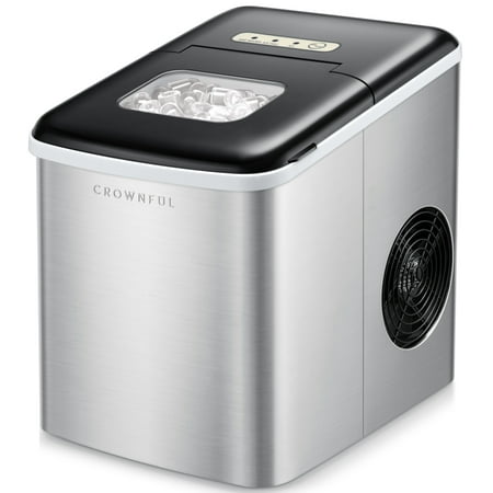 Crownful Ice Maker Machine Countertop  26lbs/24H  9 Ice Cubes Ready in 8 Minutes  Stainless Steel