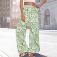 thumbnail image 5 of WTOBBY Women's Floral Print Wide Leg Pants with Pockets, High Waist Drawstring Loose Casual Trousers for Spring and Summer Season,Green S, 5 of 6