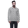 thumbnail image 1 of Atasi Kurta à Manches Longues pour Hommes, Coton Imprimé, Col Extensible à Écartement, Chemise Ethnique, 1 of 1