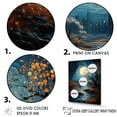 thumbnail image 3 of Designart "Moonlit Azure River Enchantment" Landscape Forest River Wall Decor, 3 of 7