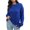 Blue, variant on IROINNID Reduced Womens Sweater Round Neckline Pullover Sweater Solid Color Leisure Mid-Length Long Sleeve Three-Dimensional Sweater Autumn and Winter Sweater