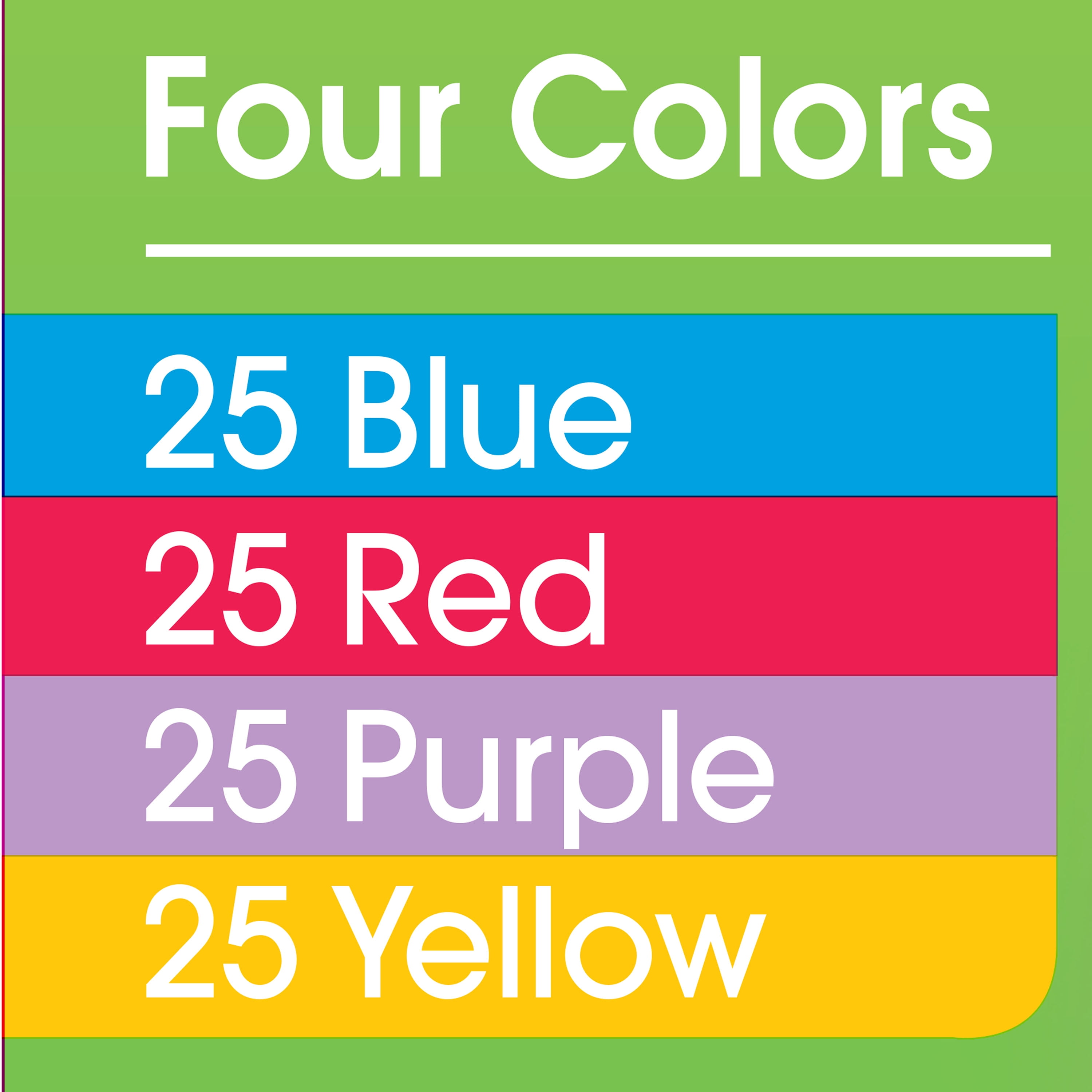 Great Value Double Zipper Sandwich Bags, Assorted Colors, 100 Count