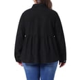 thumbnail image 4 of DARING DIVA Women's Plus Size Long Sleeve Button Down Blouses 3X Black, 4 of 6