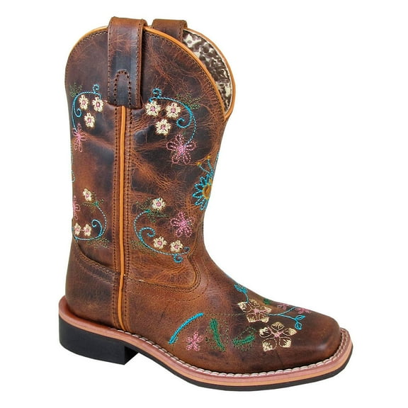 Smoky Mountain Western Boots Girls Floralie Pull On Brown 3843C