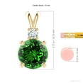 thumbnail image 3 of ANGARA Lab Grown 3.39 Ct Emerald Solitaire V-Bale Pendant with Lab Diamond for Women in 14K Yellow Gold (Size-10mm) | May Birthstone, Anniversary, Jewelry Gift for Women | Lab-Grown Emerald Necklace, 3 of 7