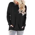 thumbnail image 2 of Lenago Women's Long Sleeve Casual Sweatshirt Pullover Loose Tunic Shirts Blouse Tops O-Neck Solid With Pocket S-2XL, 2 of 7