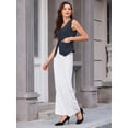 thumbnail image 3 of DARING DIVA Women's U Neck Sleeveless Button Down Waistcoat Suit Top S Dark Blue, 3 of 7