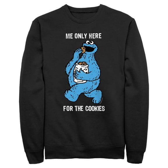 Men's Sesame Street Me Only Here for the Cookies  Sweatshirt
