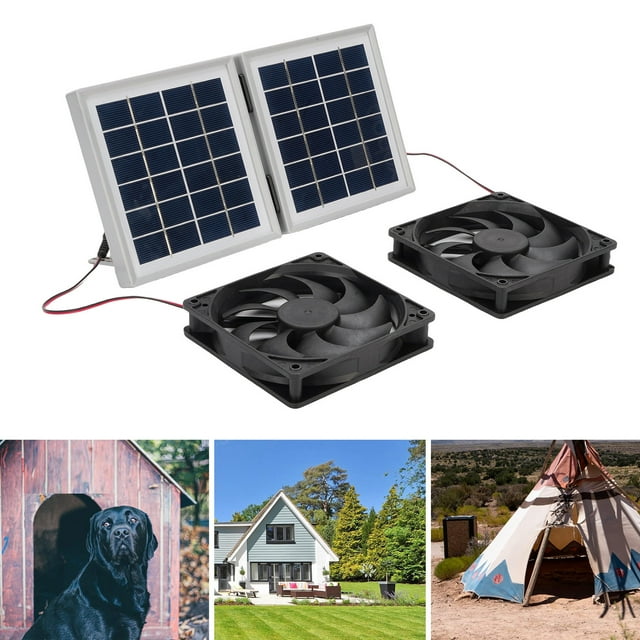 Exhaust Ventilation Cooling Fan, Solar Powered Attic Ventilator Exhaust Fan for Outdoor Pet House Utility Room