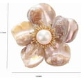 thumbnail image 3 of Shell Flower Brooch Pin for Women Boho Pearl Floral Badge Corsage Lapel Pins Scarf Clip Wedding Party Dance Banquet Dress for Clothes Accessories Jewelry, 3 of 5
