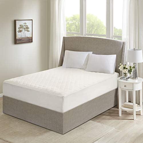 Beautyrest 100% Cotton 21 Inches Deep Pocket Maximum Warmth Hypoallergenic Electric Heated Mattress Pad Bed Heater With Auto Shutoff, Full Size, White
