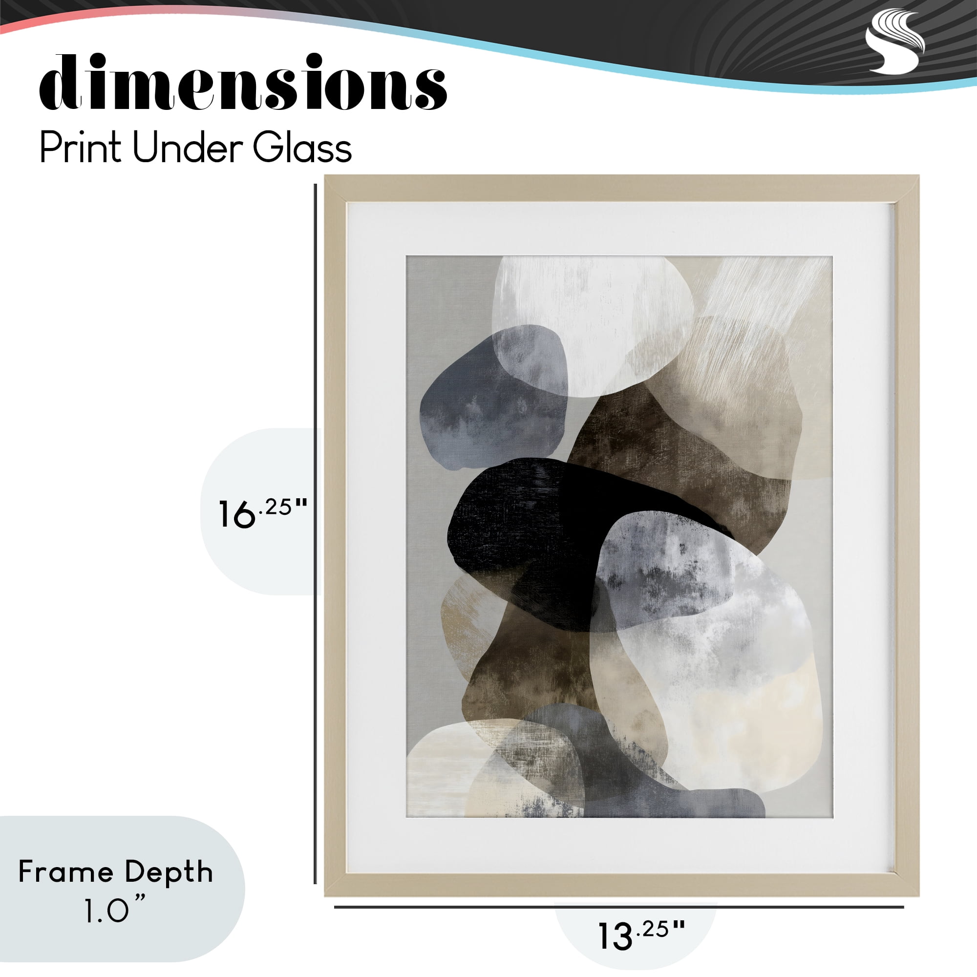 Stupell Industries Thoughts In Muted Layers Birch Framed Print Under Glass, design by Ink Drop Loft