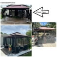 thumbnail image 4 of Perfect Garden 13x10ft Patio Gazebo, Metal Frame with Double Roof and Mosquito Net, Brown, 4 of 5