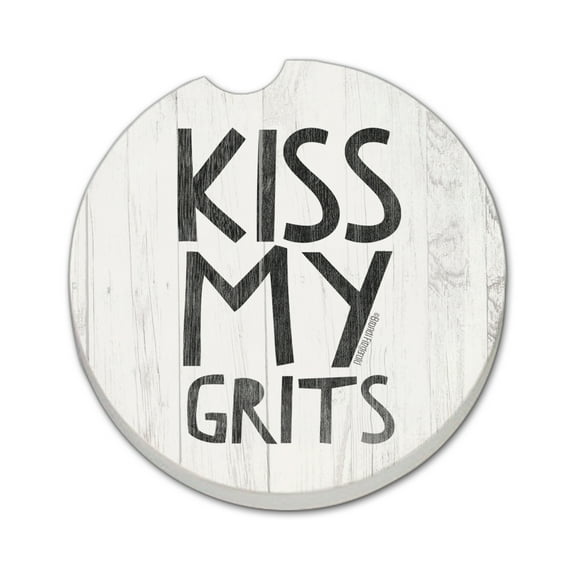 Thirstystone "Kiss My Grits" Single Coaster for Vehicle Cup Holder