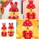 thumbnail image 5 of FELTECHELECTR 2 piezas de peluche de conejo de juguete El año del conejo Adorable muñeco de animal de peluche Conejo, 5 of 6