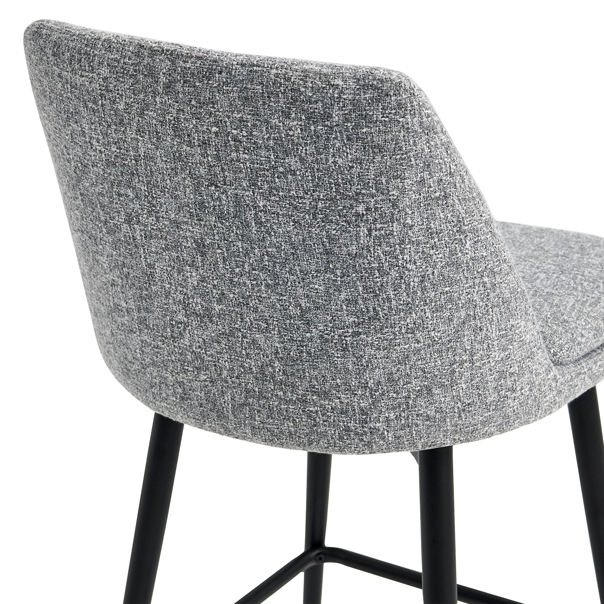 CHITA 27 inch Counter Height Swivel Bar Stools Low Back Set of 2, Metal Base, Fabric in Gray