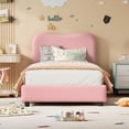 thumbnail image 4 of Qinaqin Twin Cama Frame para con Velvet Upholstered cm de Alturaeadboard Cute Low Profile Platform Girls y Boys. No Caja Spring Needed Strong Profundidad Madera Slats Noise Free Easy, 4 of 6