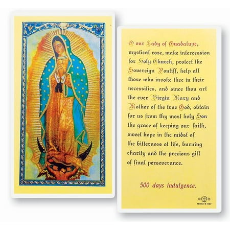 

Our Lady of Guadalupe Laminated Catholic Prayer Holy Card with Prayer on Back Pack of 25