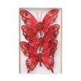thumbnail image 3 of 3 decoraciones de mariposas para árbol de Navidad, adornos de mariposas coleccionables con clip para el Festival de corona de chimenea en casa de año rojo, 3 of 8