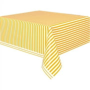 Yellow Stripe Plastic Tablecover